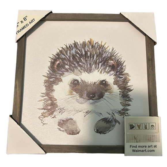 Hedgehog Printed Canvas Picture Frame - Picture 1 of 2